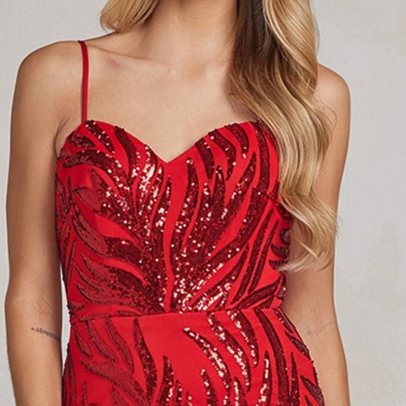 NEW LONG OFF THE SHOULDER SLEEVELESS EMBROIDERED DRESS WITH ZIPPER BACK NX R1072 - Picture 3 of 6